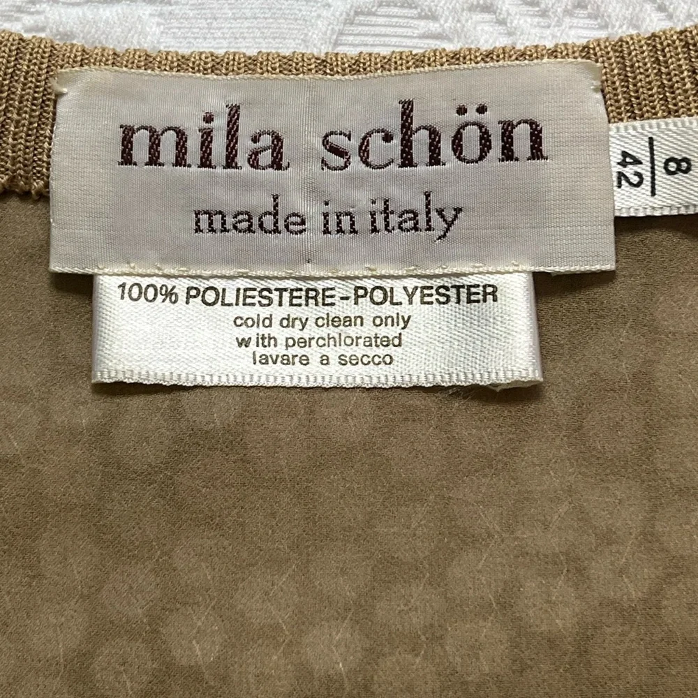 Vintage Mila Schon Italy Animal Print Sequin Sleeveless Top Size 42/8 Mob Wife - Picture 3 of 8